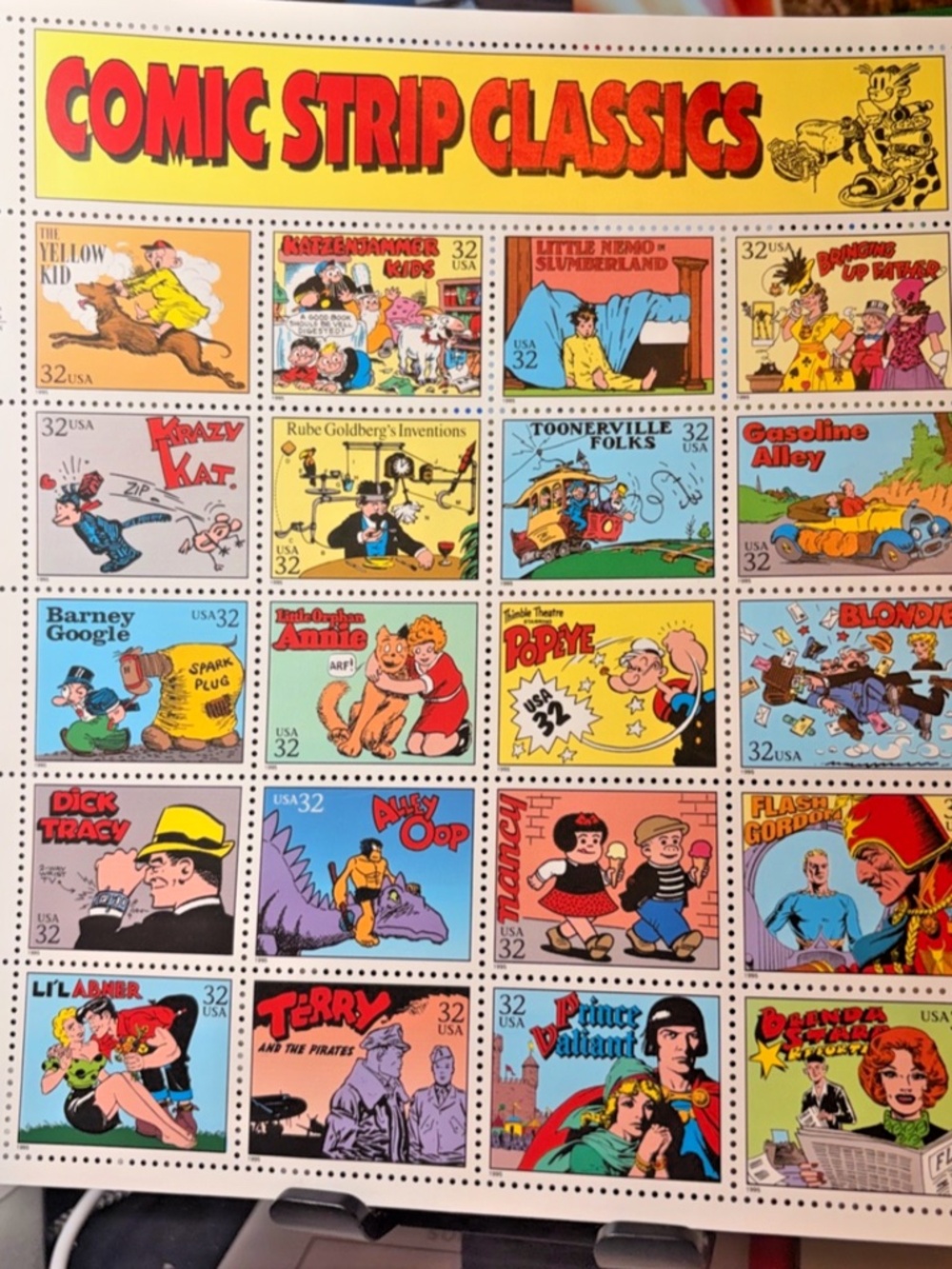 Comic Strip Classics DS 32 Cent Sheet 1995 Dick Tracy Popeye #206531838349